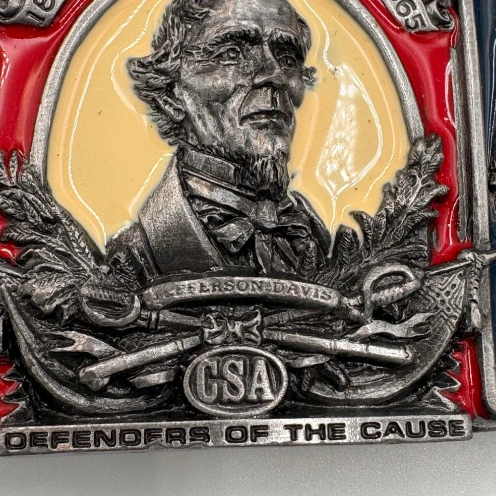Vintage 1983 Bergamot CSA Belt Buckle Jefferson Davis Lee Jackson Civil War A-52